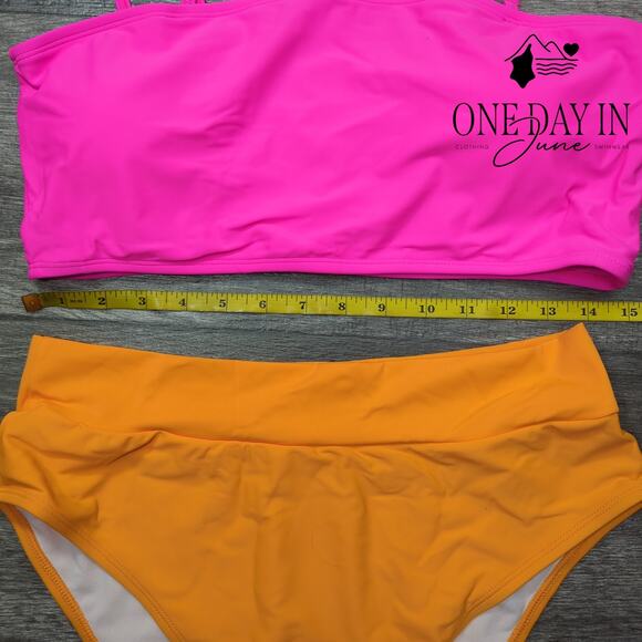 Adisputent High Waiist Bandeau Bikini Swimsuit Size XL - Picture 2 of 4